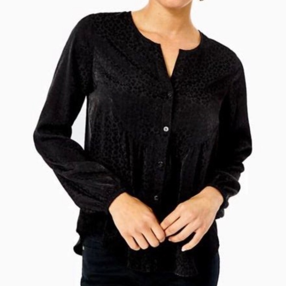 Hensley Top in Petite Leopard Jacquard